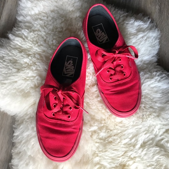 Vans Shoes - Classic Red Vans With Red Bottoms